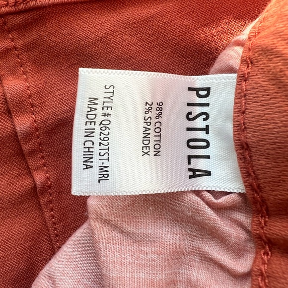 Pistola Cropped Straight Leg Stretchy Pants in Orange Size 28 - Picture 7 of 9